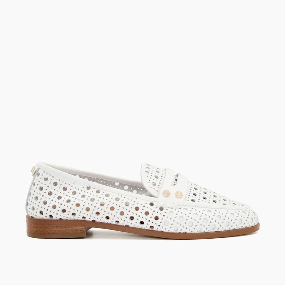 Dune London Glimmered Laser Cut Loafer ‎ In White Size 38 - Picture 9 of 15
